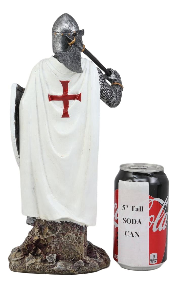 Ebros Gift Ebros White Cloak Caped Medieval Crusader Bardiche Axeman Knight Statue Figurine