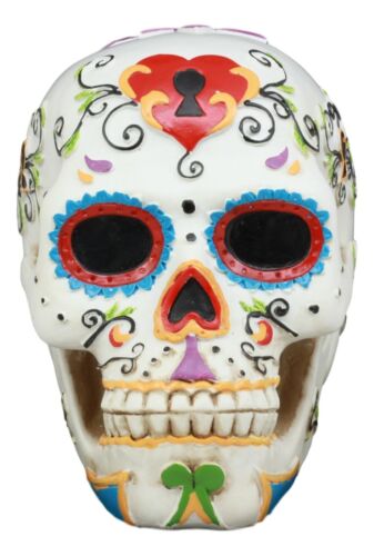 Ebros Gift Ebros White Floral Sunny DOD Sugar Skull Statue Colorful Pastel Resin Figurine