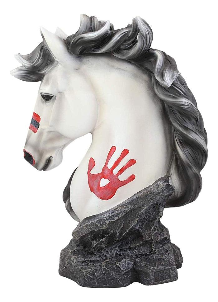 Ebros Gift Ebros White Horse Head Bust With Hamsa Evil Eye Palm Sculpture 12" Tall Statue