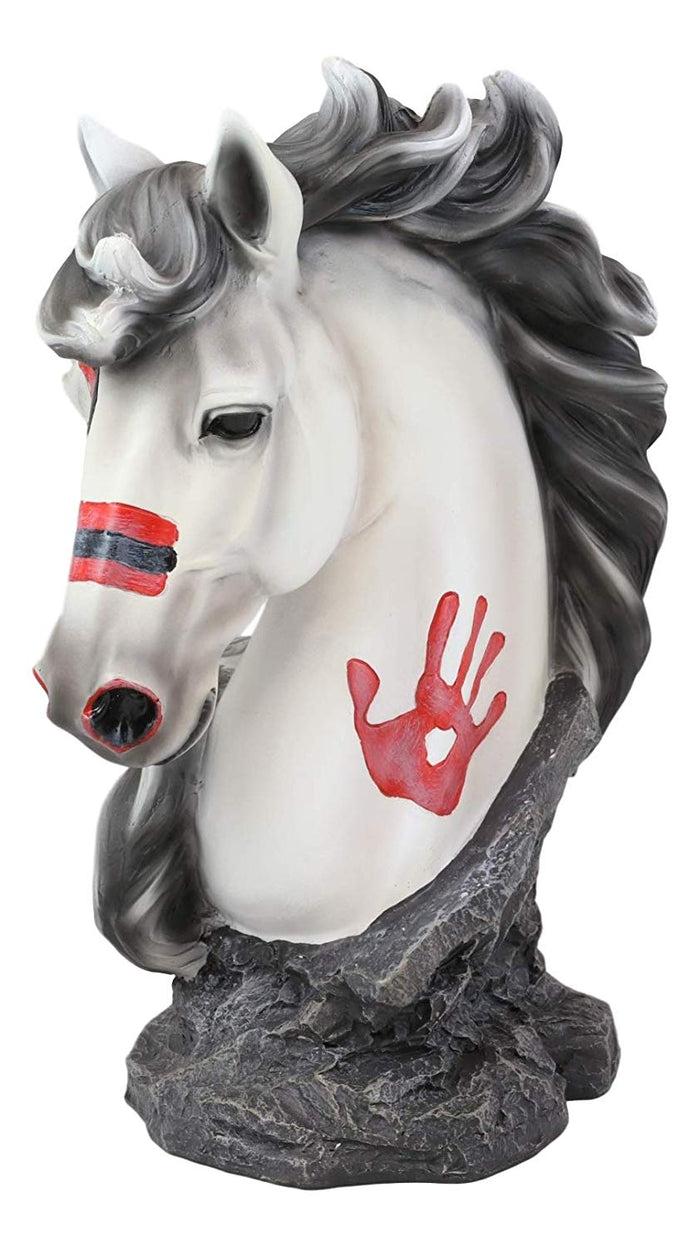 Ebros Gift Ebros White Horse Head Bust With Hamsa Evil Eye Palm Sculpture 12" Tall Statue