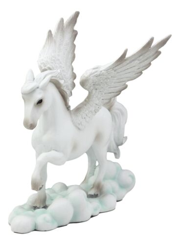 Ebros Gift Ebros White Pegasus Horse Flying Over Clouds Of Olympus Figurine 7" H Greek Mythology Decor Statue For Desk Or Shelf Decorative Sculpture Fantasy Gifts For Girls Women