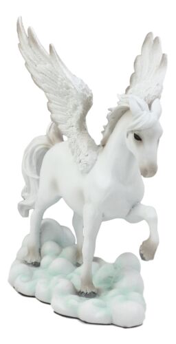 Ebros Gift Ebros White Pegasus Horse Flying Over Clouds Of Olympus Figurine 7" H Greek Mythology Decor Statue For Desk Or Shelf Decorative Sculpture Fantasy Gifts For Girls Women