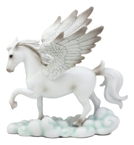 ebros gift Ebros White Pegasus Horse Flying Over Clouds of Olympus Figurine 7" H Greek Mythology Decor Statue for Desk or Shelf Decorative Sculpture Fantasy Gifts for Girls Women