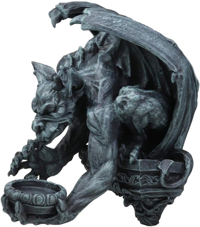 Ebros Gift Ebros Whitechapel Manor Gargoyle Candle Holder Wall Sconce Plaque Sculpture 12"H