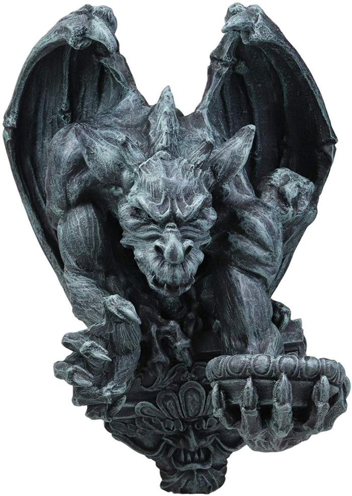 Ebros Gift Ebros Whitechapel Manor Gargoyle Candle Holder Wall Sconce Plaque Sculpture 12"H