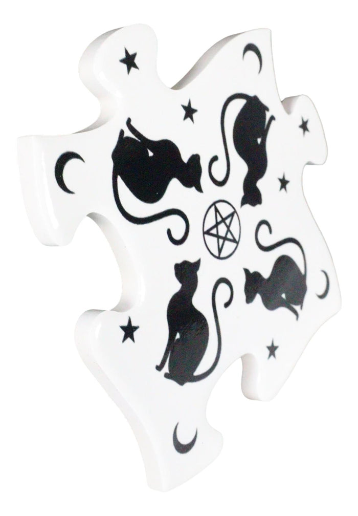 Ebros Gift Ebros Wicca Black Cat Pentagram Star Moons Cork Backed Ceramic Coaster Set Of 4