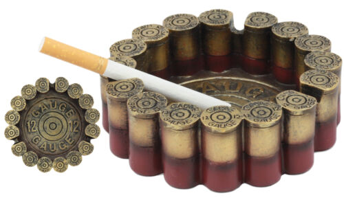 Ebros Gift Ebros Wild Western 12 Gauge Shotgun Shells Round Cigarette Ashtray Figurine 4.5"W