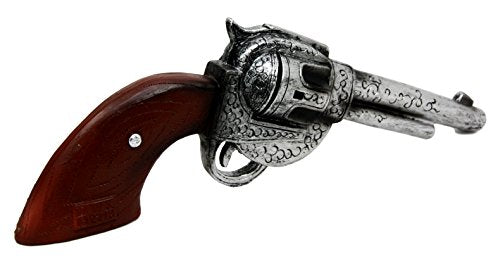 Ebros Gift Ebros Wild Wild West Six Shooter Revolver Gun Decorative Table Clock Rustic
