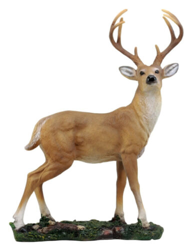 Ebros Gift Ebros Wildlife 8 Point Trophy Buck Statue 15"H Outdoor Hunter Whitetail Deer Figurine