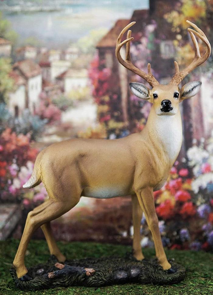 ebros gift Ebros Wildlife 8 Point Trophy Buck Statue 15"H Outdoor Hunter Whitetail Deer Figurine