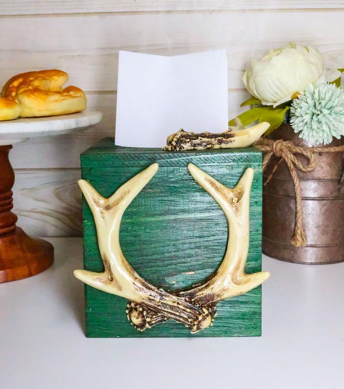 Ebros Gift Ebros Wildlife Buck Elk Deer Trophy Antlers Tissue Box Cover Sculpture 6.25"H
