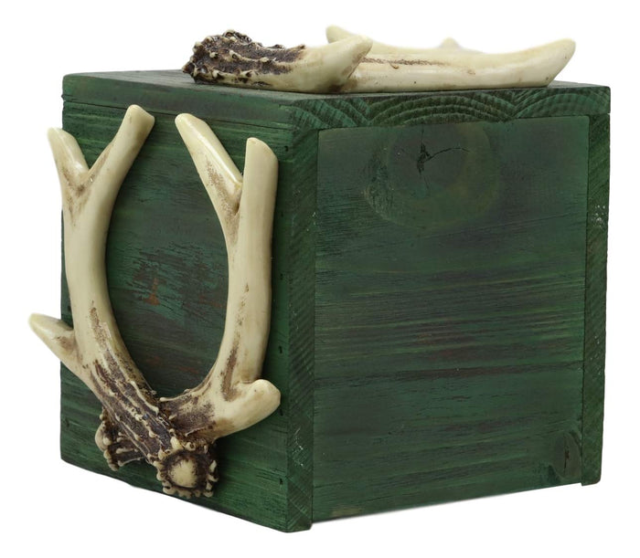 Ebros Gift Ebros Wildlife Buck Elk Deer Trophy Antlers Tissue Box Cover Sculpture 6.25"H