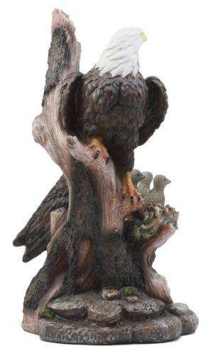 Ebros Gift Ebros Wildlife Habitat Bald Eagle Family In Nest Statue 12"H Eagle Mate With Nestlings