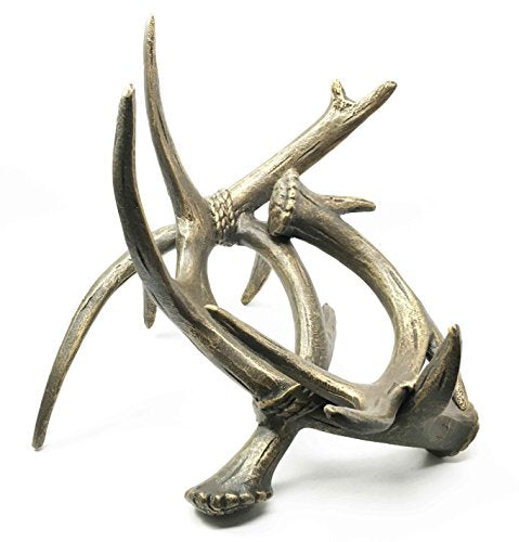 Ebros Gift Ebros Wildlife Outdoor Aluminum Buck Deer Antlers Rack Wine Bottle Holder Figurine