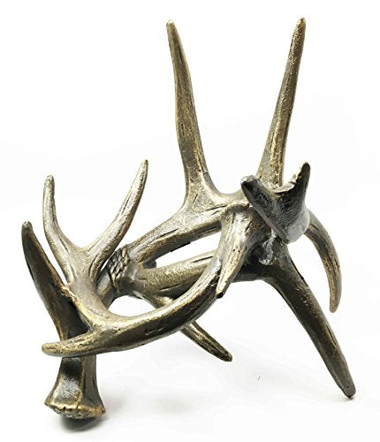 Ebros Gift Ebros Wildlife Outdoor Aluminum Buck Deer Antlers Rack Wine Bottle Holder Figurine