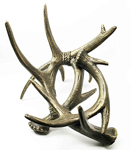 Ebros Gift Ebros Wildlife Outdoor Aluminum Buck Deer Antlers Rack Wine Bottle Holder Figurine