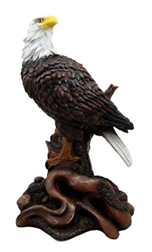 ebros gift Ebros Wildlife Patriotic Bald Eagle On Tree Branch Statue 10.25" Tall Figurine Decor