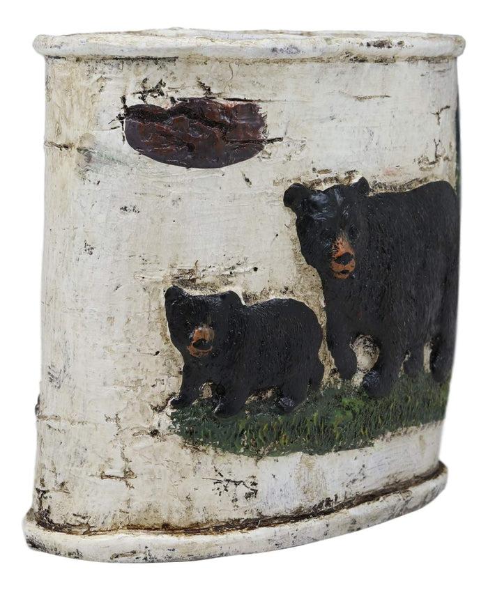 Ebros Gift Ebros Wildlife Rustic Black Bear In Pine Trees Forest Bathroom Accent Resin Figurine Accessories With Birch Wood Finish Western Country Cabin Lodge Decorative (Toothbrush And Toothpaste Holder)