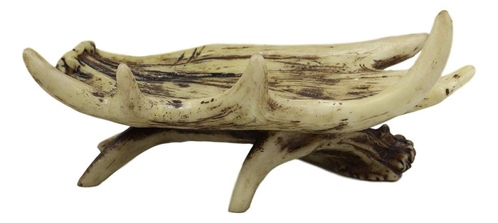 Ebros Gift Ebros Wildlife Rustic Buck Elk Deer Stag Antlers Bar Soap Dish Holder 6" Wide Nature Lovers Hunters Cabin Lodge Country Bathroom Vanity Decorative Antler Accent