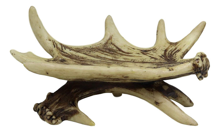 Ebros Gift Ebros Wildlife Rustic Buck Elk Deer Stag Antlers Bar Soap Dish Holder 6" Wide Nature Lovers Hunters Cabin Lodge Country Bathroom Vanity Decorative Antler Accent