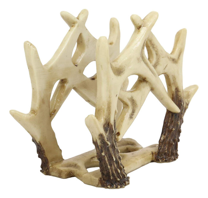 Ebros Gift Ebros Wildlife Rustic Buck Elk Deer Stag Entwined Antlers Kitchen Paper Napkin Holder Figurine 6.5" Wide Rustic Cabin Lodge Country Dining Table Counter Top Decorative Statue