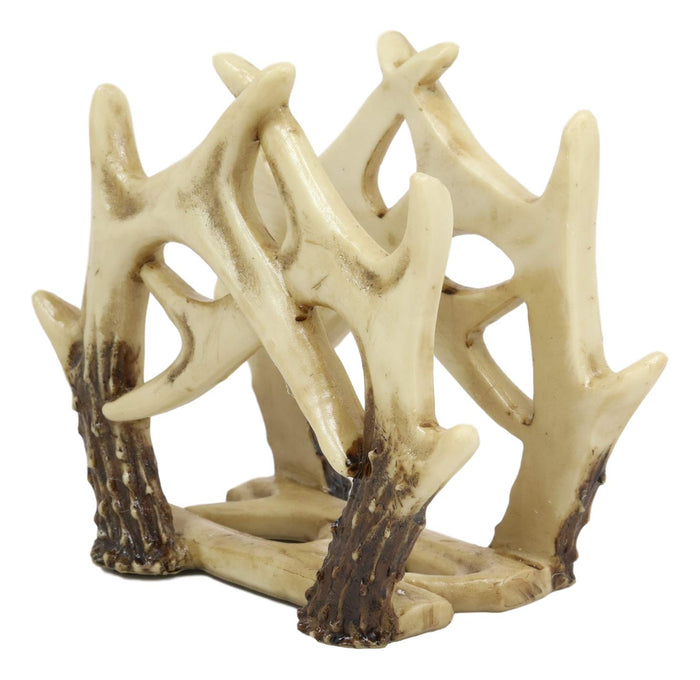 Ebros Gift Ebros Wildlife Rustic Buck Elk Deer Stag Entwined Antlers Kitchen Paper Napkin Holder Figurine 6.5" Wide Rustic Cabin Lodge Country Dining Table Counter Top Decorative Statue