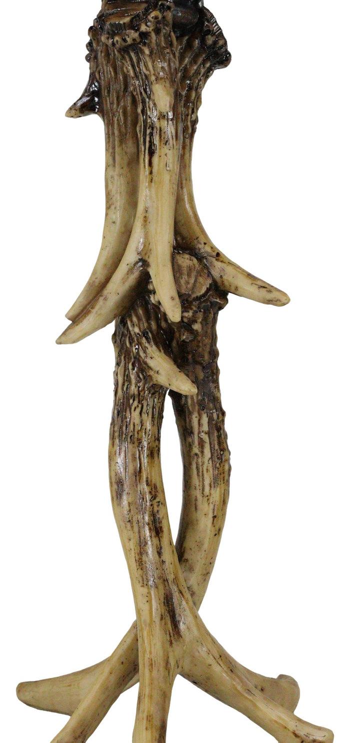 Ebros Gift Ebros Wildlife Rustic Buck Elk Deer Stag Entwined Antlers Candle Holder Stand 14" Tall Nature Lovers Hunters Cabin Lodge Country Home Decorative Antler Candleholder Accent Centerpiece (1)