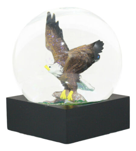 Ebros Gift Ebros Wildlife Wings Of Glory Ascending Bald Eagle Glitter Water Globe Collectible Figurine 4.5" Tall US Patriotic National Emblem Soaring Bald Eagle
