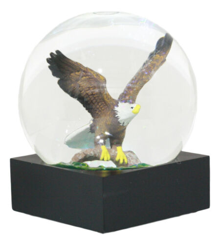 Ebros Gift Ebros Wildlife Wings Of Glory Ascending Bald Eagle Glitter Water Globe Collectible Figurine 4.5" Tall US Patriotic National Emblem Soaring Bald Eagle