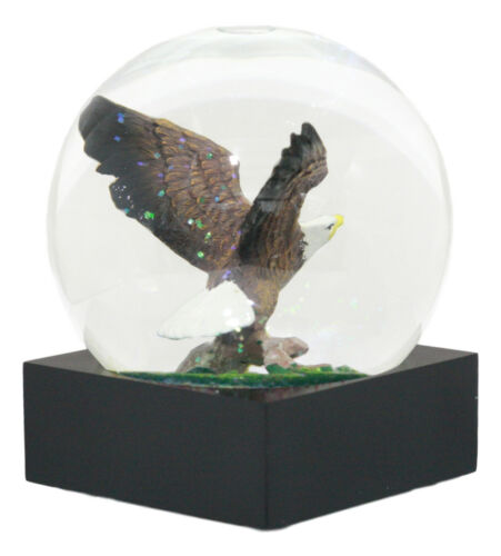 Ebros Gift Ebros Wildlife Wings Of Glory Ascending Bald Eagle Glitter Water Globe Collectible Figurine 4.5" Tall US Patriotic National Emblem Soaring Bald Eagle