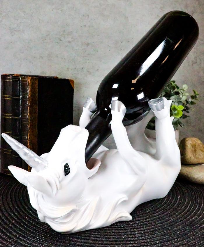 ebros gift Ebros Wine of Sacred Purity Unicorn Wine Holder Figurine Kitchen Decoration Mystical Unicorn Glade Statue