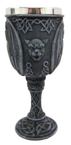 Ebros Gift Ebros Winged Gargoyle Wine Goblet Chalice With Stainless Steel Liner 6oz Resin