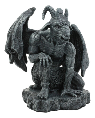 ebros gift Ebros Winged Guardian Baphomet Sabbatic Goat Gothic Gargoyle Statue Faux Stone
