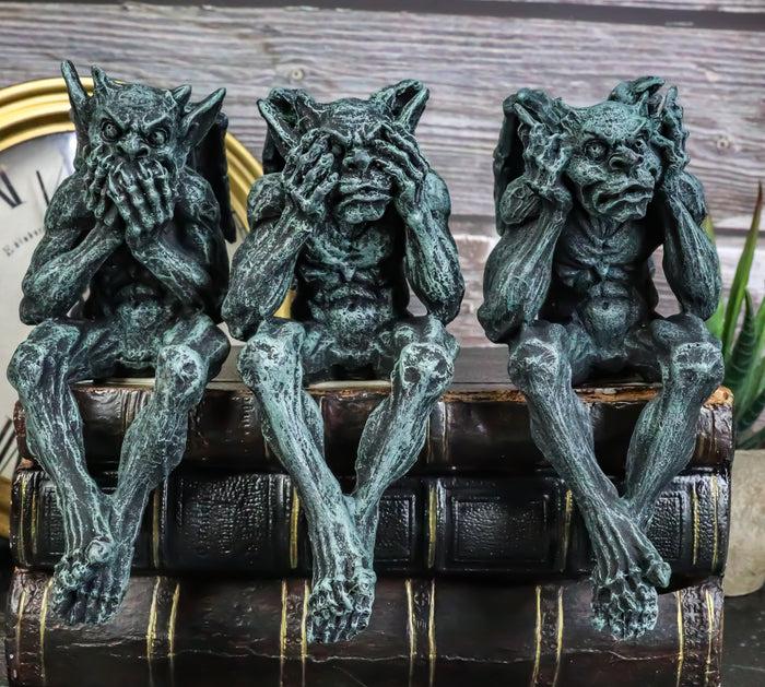 ebros gift Ebros Winged Hear No Evil See No Evil Speak No Evil Gargoyle Shelf Sitters Figurine