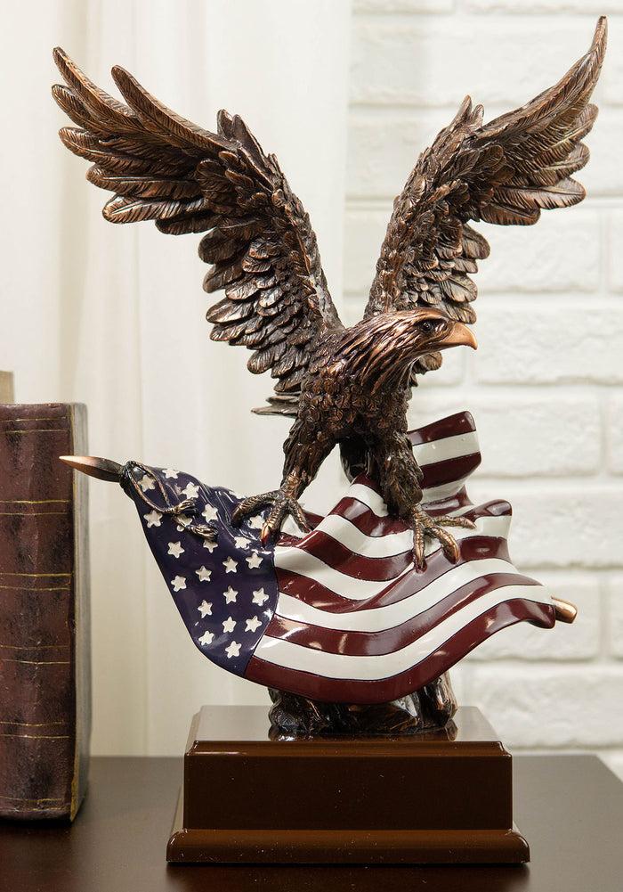 ebros gift Ebros Wings of Glory Majestic Bald Eagle Clutching On USA American Flag Statue