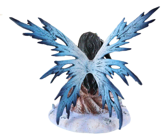 Ebros Gift Ebros Winter Frozen Tribal Eskimo Fairy With Snow Wolf Cub Pup Pet Fantasy Figurine