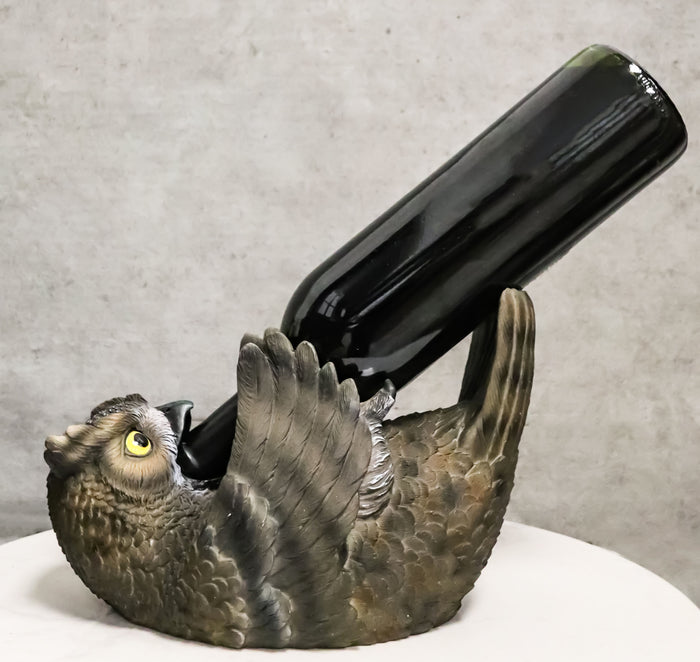 ebros gift Ebros Wisdom Of The Forest Great Horned Owl Wine Holder Owl Wine Caddy Figurine