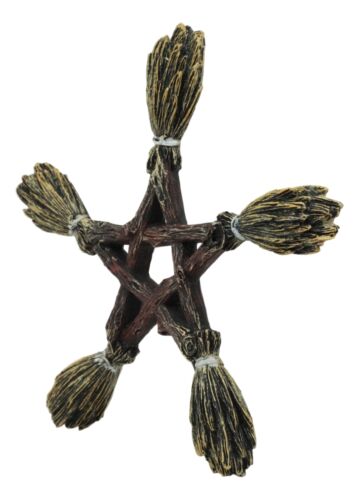 Ebros Gift Ebros Witchcraft And Wiccan Broomsticks Pentagram Wall Decor Pentacle Hanging Plaque