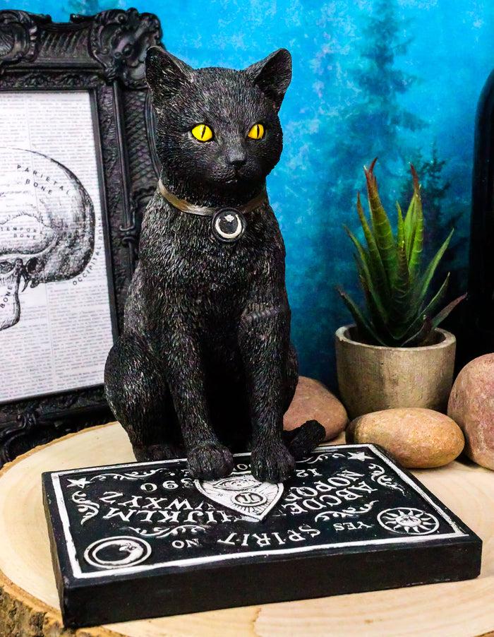 ebros gift Ebros Witching Hour Halloween Black Cat With Ouija Spirit Board & Planchette Figurine