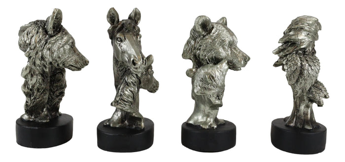 Ebros Gift Ebros Wolf Pup Eagle Eaglet Black Bear Cub Horse Foal Busts Mini Figurines