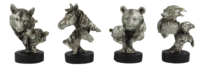 Ebros Gift Ebros Wolf Pup Eagle Eaglet Black Bear Cub Horse Foal Busts Mini Figurines