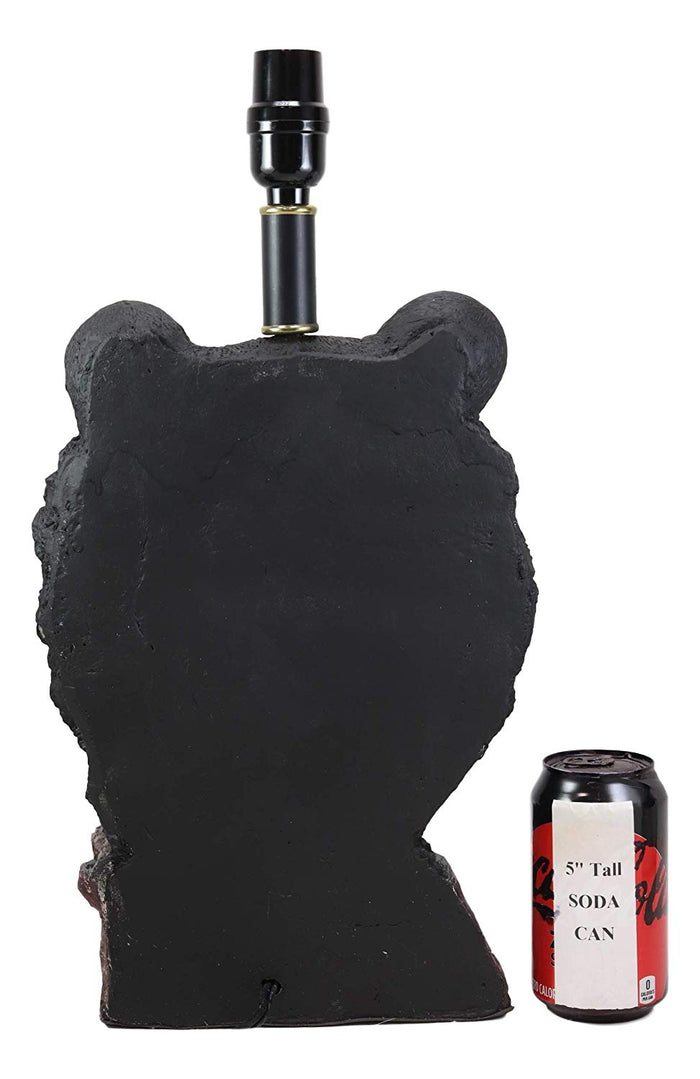 Ebros Gift Ebros Woodland Rustic Cabin Lodge Decor Mountain Black Bear Head Bust Table Lamp Statue With Shade 23"High Forest Bears Bedside Desktop Lamps Vintage Design Home Accent