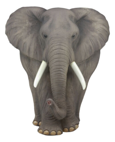 ebros gift Ebros Woolly Safari Marching Bush Elephant Wall Decor 18" Tall 3D Sculpture Plaque Figurine Symbol of Nobility and Strength Feng Shui Symbol Excellent Home Decor Gift for Wildlife Nature Lovers