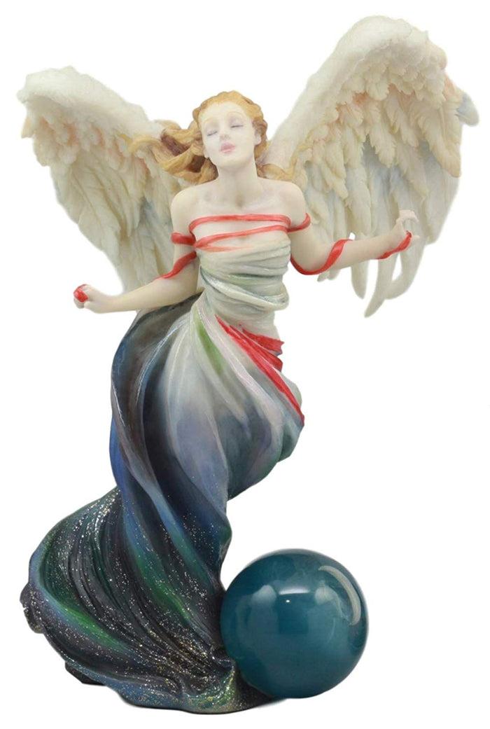 Ebros Gift Ebros Written In The Wind Sheila Wolk Angel Statue 10.25"H Celestial Angel With Moon