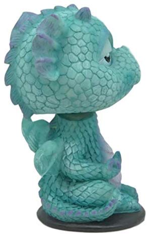 Ebros Gift Ebros Wyrmling Baby Hatchling Blue Drake Yoga Dragon Bobblehead Figurine 4"H