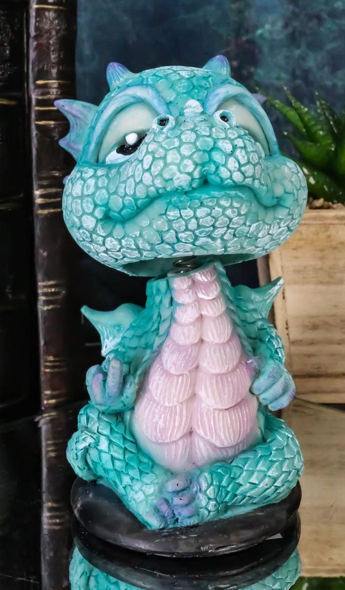 ebros gift Ebros Wyrmling Baby Hatchling Blue Drake Yoga Dragon Bobblehead Figurine 4"H