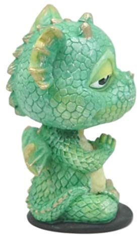 Ebros Gift Ebros Wyrmling Baby Hatchling Green Drake Yoga Dragon Bobblehead Figurine 4"H