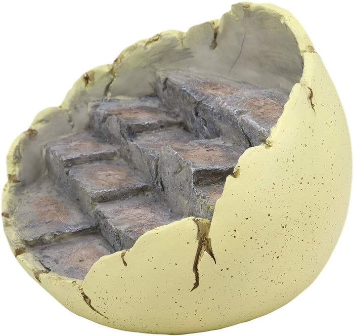 Ebros Gift Ebros Wyrmling Dragon Hatchling Cracked Egg Miniature Display Stand With Rocky Steps Figurine As Decorative Housing For Miniature Dragons Sculptures Medieval Fantasy Alchemy Decorative Statue