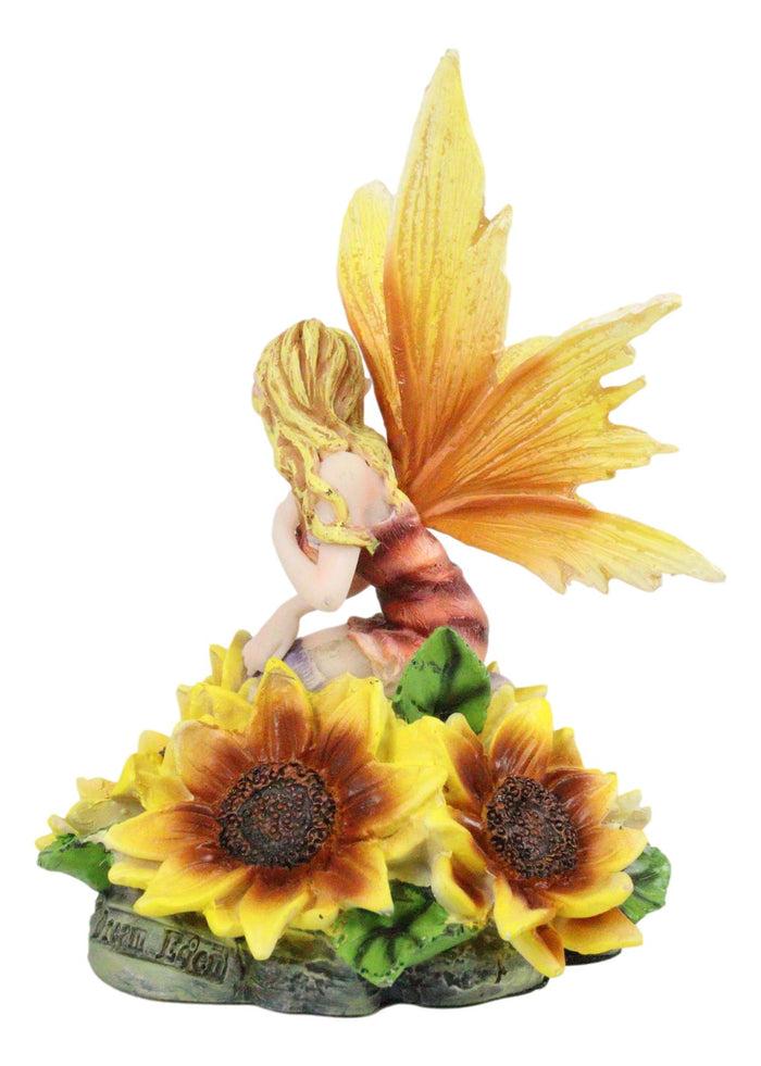 Ebros Gift Ebros Yellow Spring Blossom Sunflower Fairy Figurine 5"H Meadow Legends Faerie