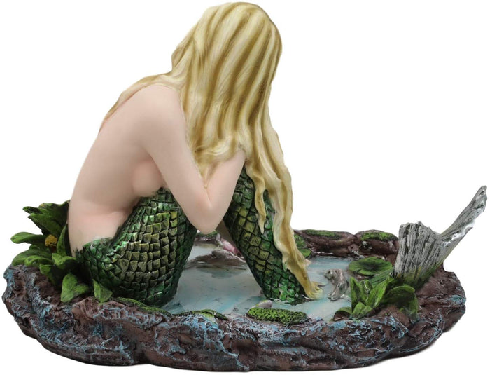Ebros Gift Ebros Young Maiden Mermaid By The Lagoon Statue Nautical Mermaid Figurine 7.25"W